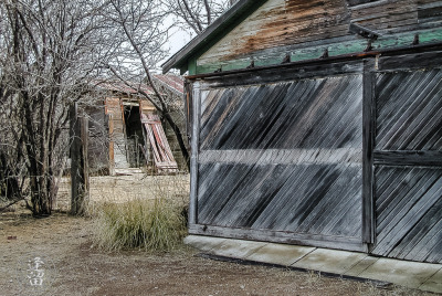 Fairbank Barn Old green wooden barn at ghost town of Fairbank, Arizona.