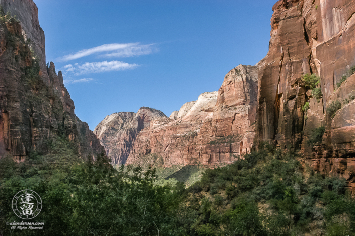 Spectacular view of Zion Canyon as seen from Weeping Rock.