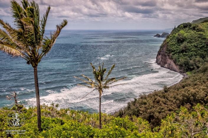 The view from the Pololu Valley Lookout at the end of the Akoni Pule Highway near Kapaau on the Big Island of Hawaii.