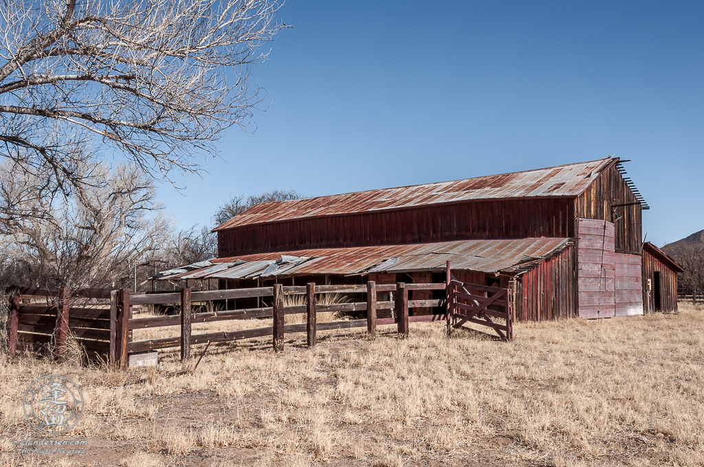 The West side of the Barn, circa 2010,  at the Lil Boquillas Ranch property situated in the San Pedro Riparian National Conservation Area near Fairbank, Arizona.