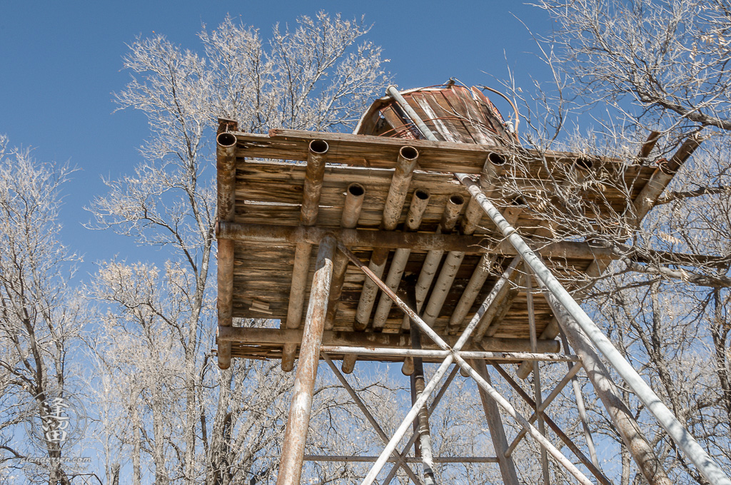 The Water Tower, circa 2010, at the Lil Boquillas Ranch property situated in the San Pedro Riparian National Conservation Area near Fairbank, Arizona.