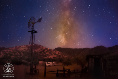 Milky Way Over Brown Canyon Ranch Milky Way rising into dark purple evening sky.