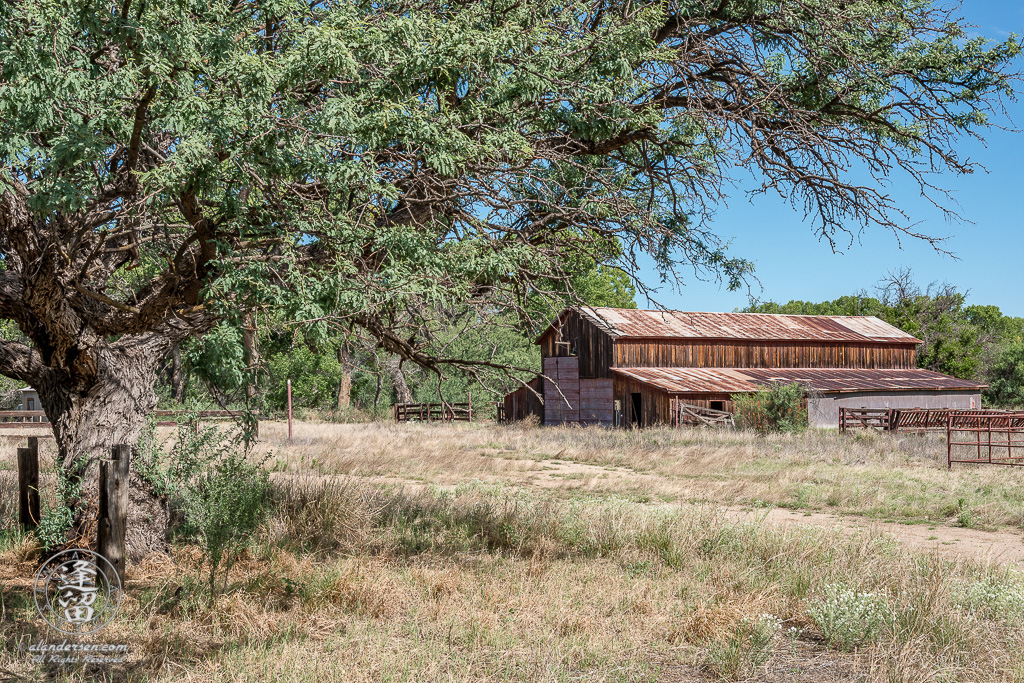 The East side of the Barn,circa 2016, as seen from the property entrance, at the Lil Boquillas Ranch property situated in the San Pedro Riparian National Conservation Area near Fairbank, Arizona.