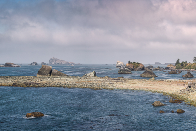 Preston Island Panorama 1 Panoramic view of finger of land comprising Preston Island in Crescent City, Northern California.