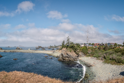 Preston Island Panorama 2 Panoramic view of finger of land comprising Preston Island in Crescent City, Northern California.