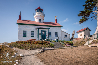 Battery Point Lighthouse 4 Front view of Battery Point Lighthouse sitting atop hill at Crescent City in Northern California.