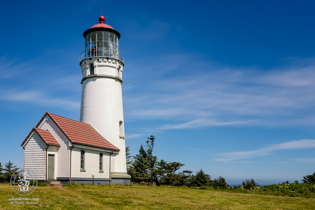 A scenic view of the Cape Blanco Light house at Cape Blanco State Park just Northwest of Port Orford in Oregon.