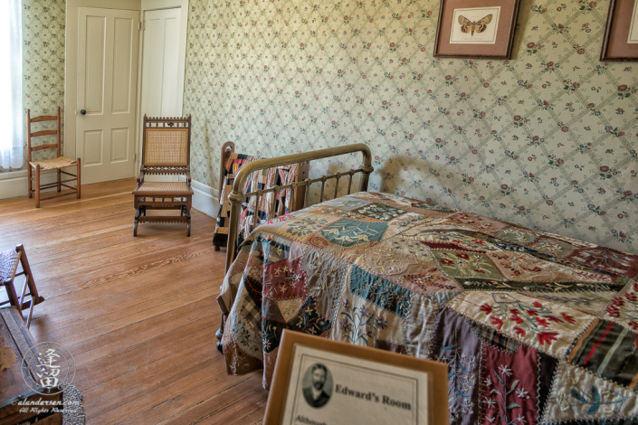 Bedroom of Edward Hughes, oldest of the Hughes sons, who managed the farm after the death of the family patriarch, Patrick Hughes.