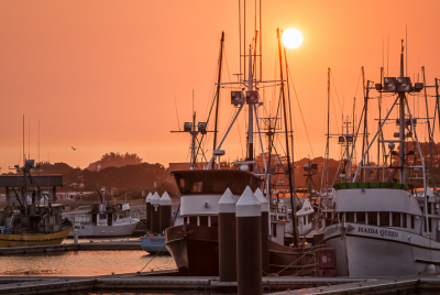 Smokey Sunset Crescent City Marina 2 Smoke from Oregon wildfires turn the sky orange during a sunset at the Crescent City Marina in Northern California.
