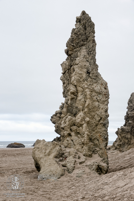 A sea stack near the cliffs by Gravel Point in Bandon, Oregon.