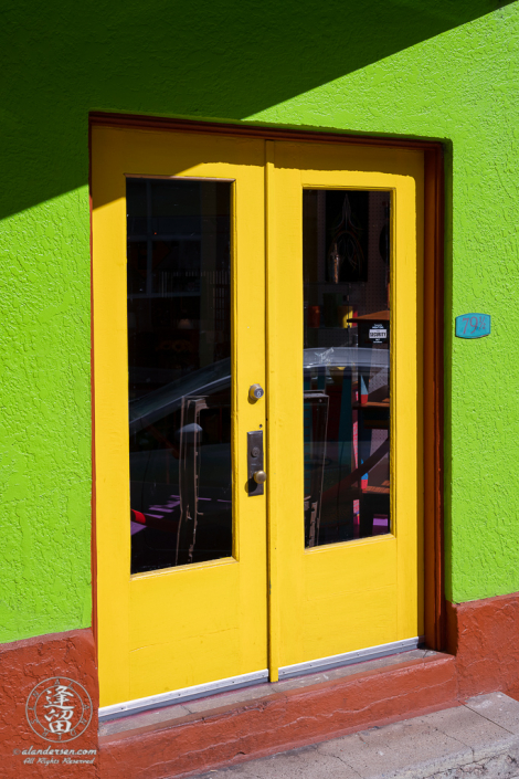 Colorful shop doorway on Tombstone Canyon Road in Bisbee, Arizona.
