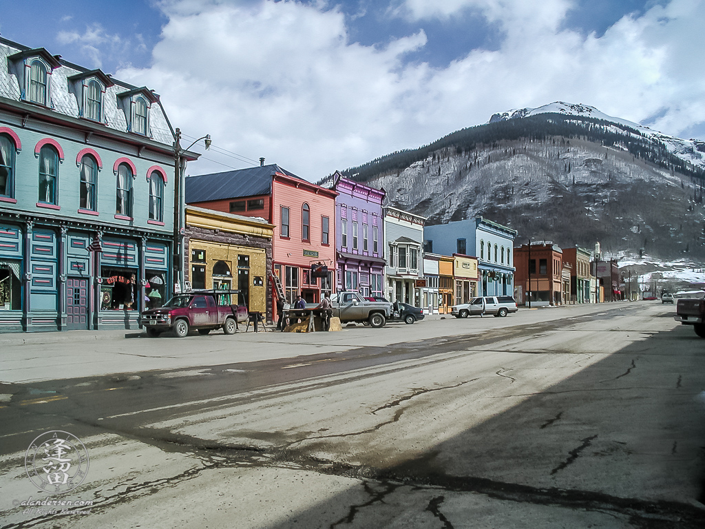 Colorful downtown Silverton in San Juan Mountains of Colorado.