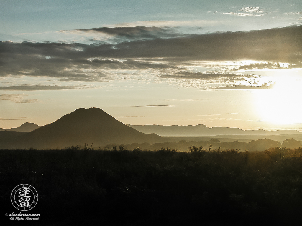 Summer sunrise over the the San Pedro River Valley.