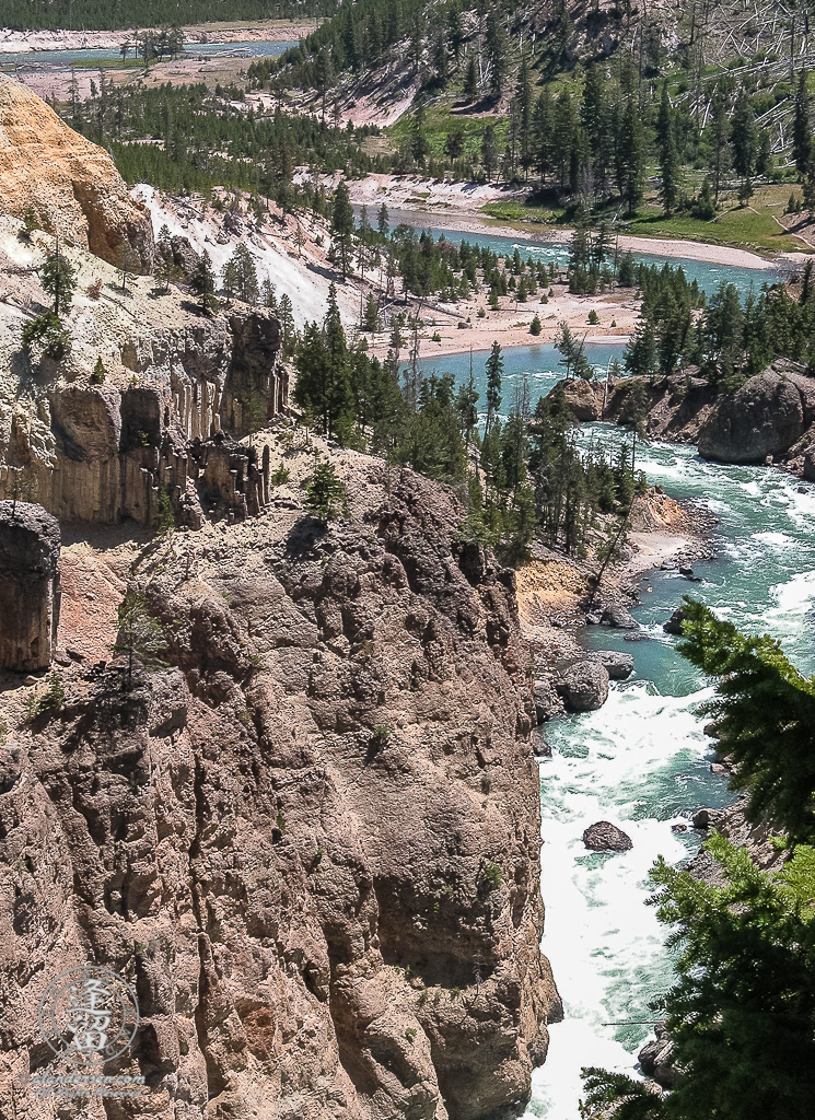 Yellowstone River coursing through canyon near Tower Falls in Yellowstone National Park.