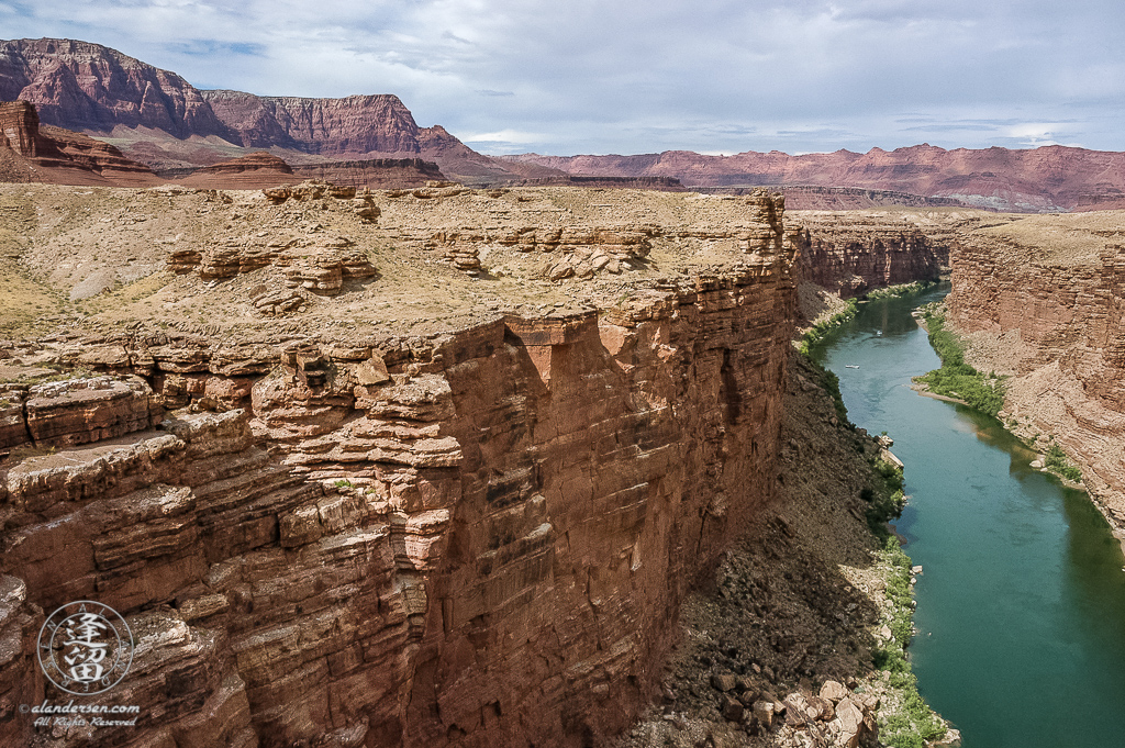 Colorado River seen from Navajo Bridge at Marble Canyon in Arizona.