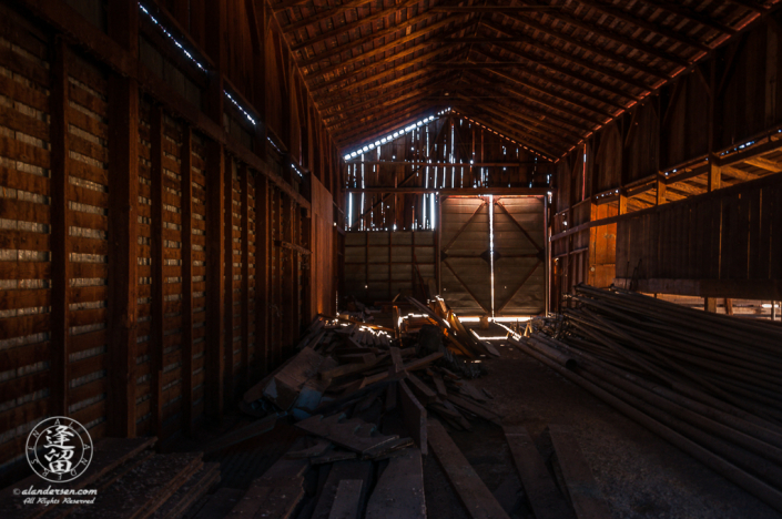 Barn interior at the Lil Boquillas Ranch property near Fairbank, Arizona.