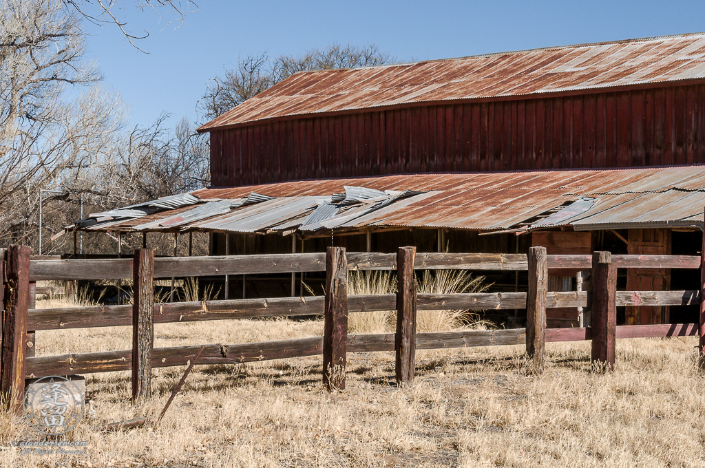 Corral and feeding station on West side of the Barn at the Lil Boquillas Ranch property near Fairbank, Arizona.