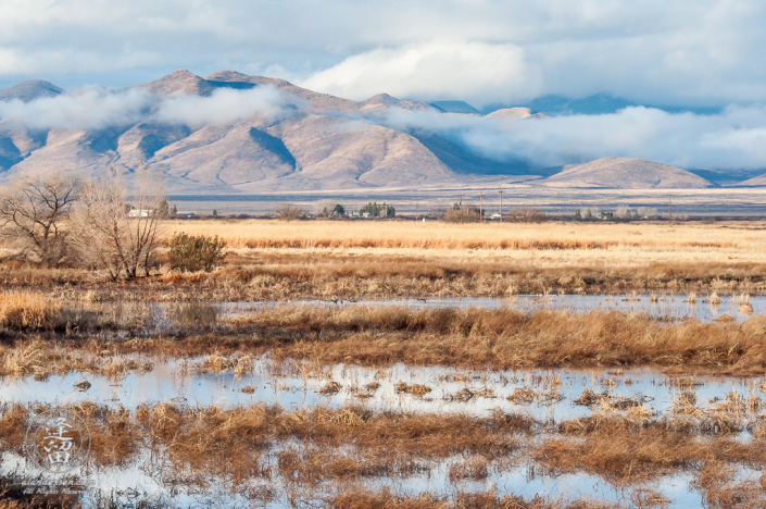 Rain clouds caress the mountainsides on Winter morning.