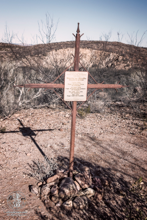 Commemorative grave marker at Real Presidio de Santa Cruz de Terrenate near the ghost town of Fairbank on the banks of the San Pedro River in Southeastern Arizona.