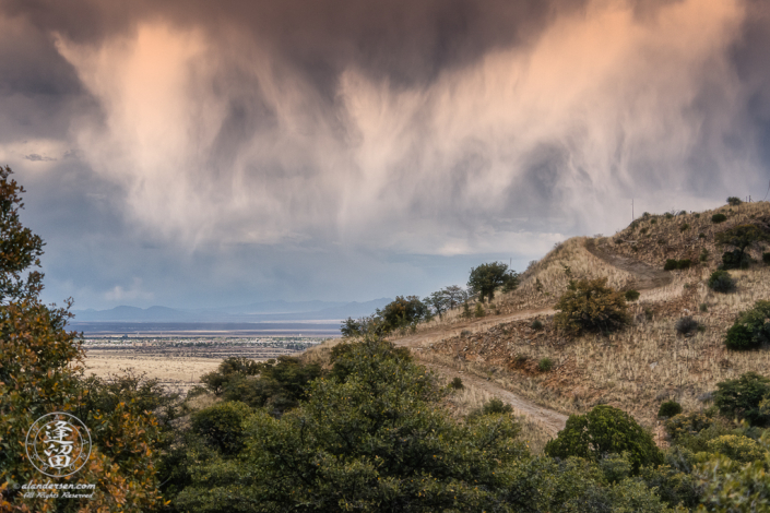 Spring rain storm dumps moisture on parched San Pedro River Valley in Southeastern Ariona,