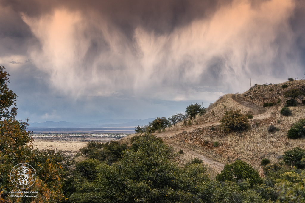 Spring rain storm dumps moisture on parched San Pedro River Valley in Southeastern Ariona,