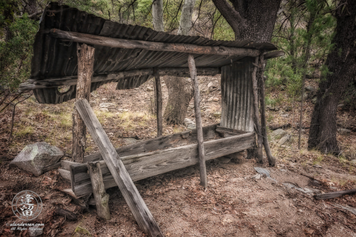 Old makeshift sluice used for panning ore