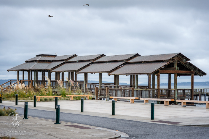 Jackson Tidal Park visitor structure in historic Port Townsend on the Washington Olympic Peninsula.