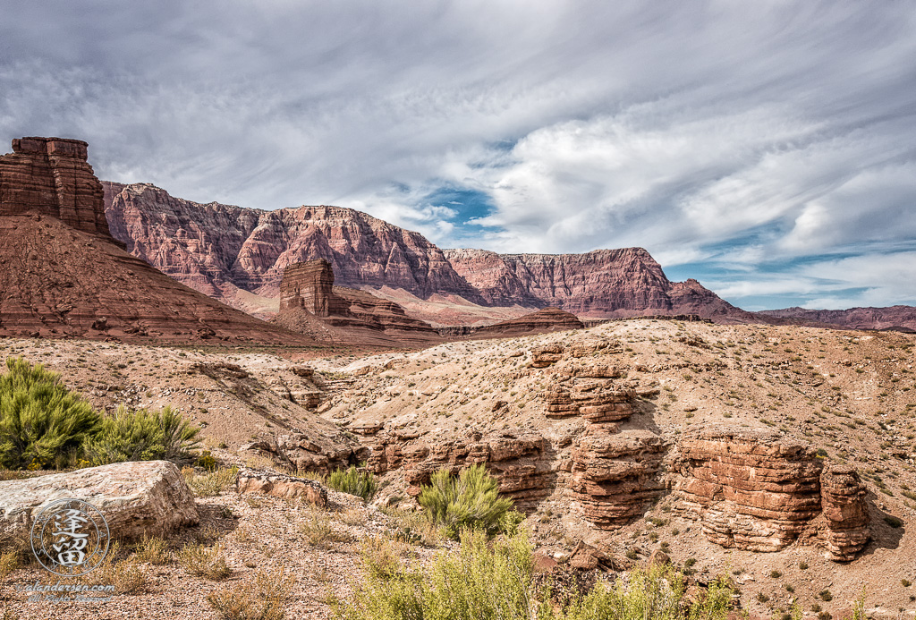 Northwestern view of the amazing desert landscape that surrounds Navajo Bridge in Northern Arizona.