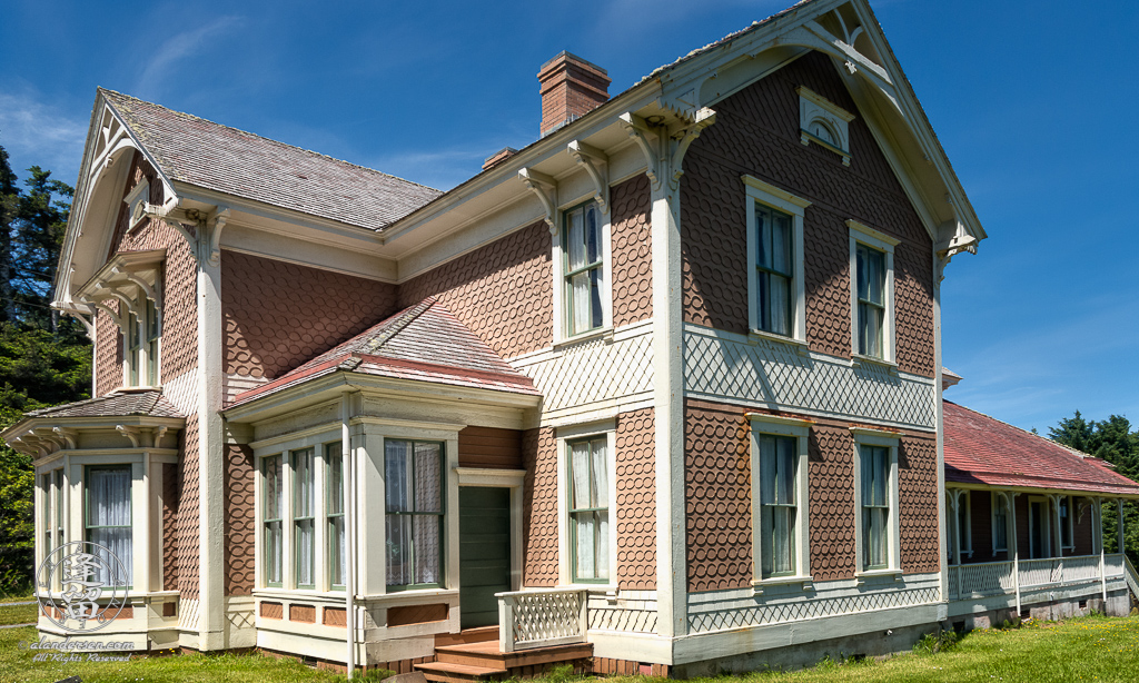 Outside view of historic Hughes House near Port Orford, Oregon.