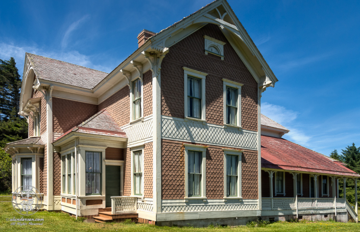 Outside view of historic Hughes House near Port Orford, Oregon.