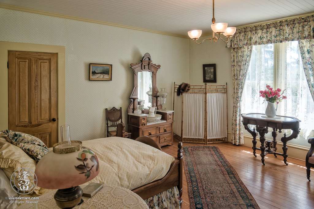 Guest Bedroom inside the Hughes House near Port Orford, Oregon.