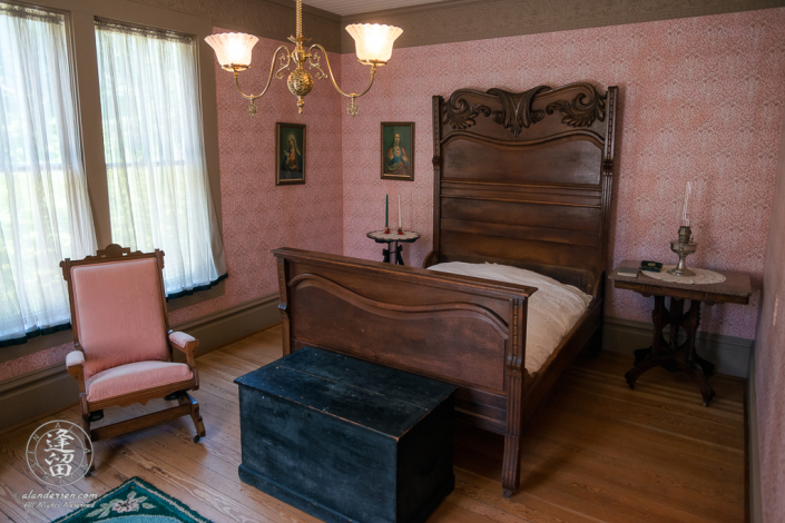 Thomas Hughes Bedroom inside the Hughes House near Port Orford, Oregon.