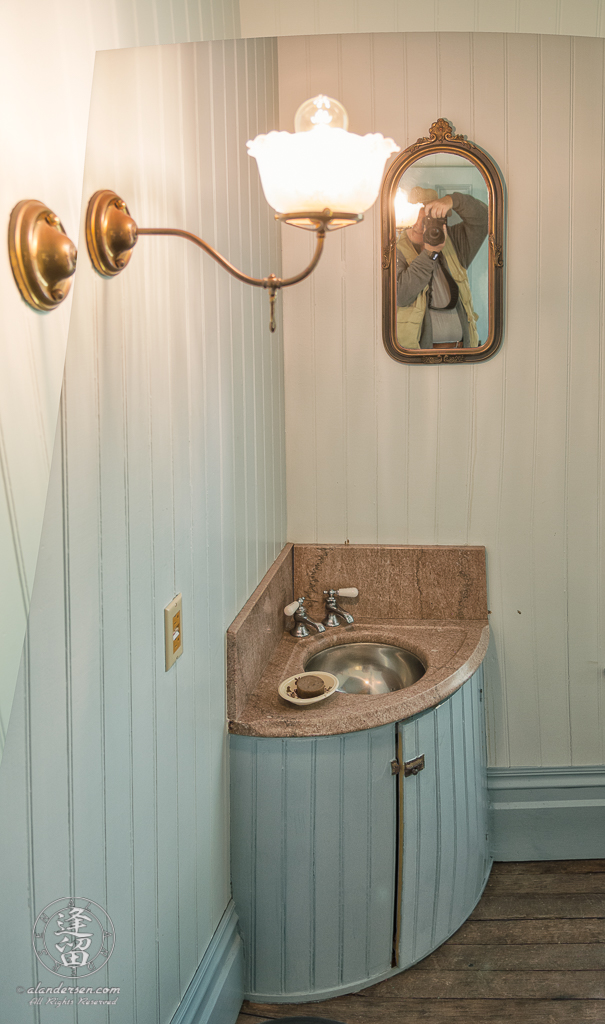 Sink in the Master Bathroom of the Hughes House near Port Orford, Oregon.