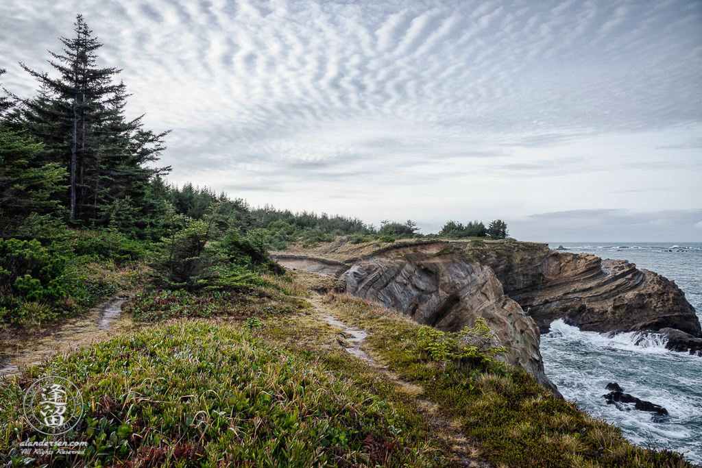 The Pacific Coast Trail, looking South toward Simpson Reef outside of Charleston in Oregon.