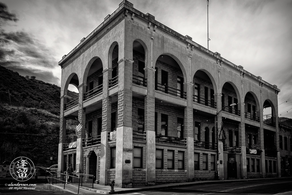 Post Office And Copper Queen Library in downtown Bisbee, Arizona.